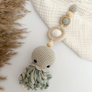 Juguete de ganchillo para bebé, colgante de ganchillo para bebé, arco de juego, gimnasio de bebé con Tortuga, medusas, pulpo, ballena, juguete - Product Image 4