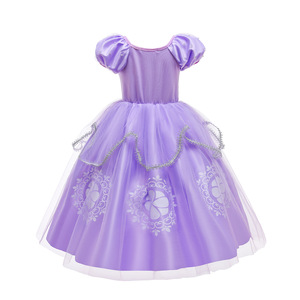 E15 Baby Girl Ruffle Outfits Diseño de fiesta de Navidad Girls Fancy Cosplay Little Princess Sofia Dress - Product Image 3