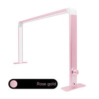 Lampe à ongles LED pliable carrée avec logo gratuit, rose et noire, lampe de table de bureau demi-lune pour salon de manucure et extensions de cils