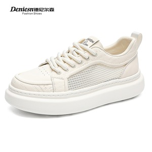<b>Net</b> Through Single <b>Net</b> 2026 Men's Shoes Spring/Summer Breathable Thick-soled Shoes White Sneakers Sports Shoes - Product Image 4