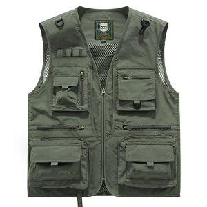 Chaleco de trabajo multibolsillos, chaleco utilitario de malla roja transpirable para fotografía, restaurante, camarero, camarera, SMLXL2XL3XL4XL5XL6XL - Product Image 2