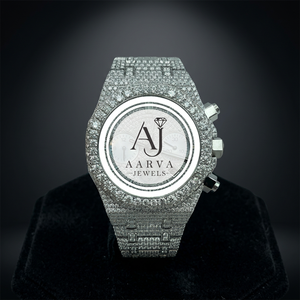 Reloj Cronógrafo Mecánico Automático Aarva Iced con Diamantes Moissanite VVS Cultivados en Laboratorio, Lujoso, Resistente al Agua, con Manecillas Luminosas - Product Image 1