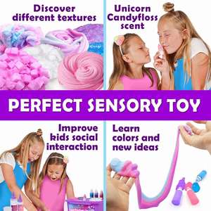 Perfect Kraft Girls Unicorn Slime Kit Kids Can Make Sparkle <b>Clay</b> Foam & Jelly Cube Playdough for Creative Fun - Product Image 3