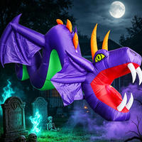 Nouvelles décorations d'Halloween gonflables en forme de dragon pour l'extérieur, très demandées, vente en gros de décorations gonflables d'Halloween pour la cour extérieure