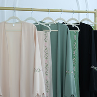 Produsen Yibaoli Gaun Panjang Arab Dubai Elegan untuk Idul Fitri, Gaun Muslim Bordir, Model Abaya Terbuka Nida, Desain Terbaru