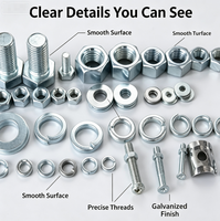Kit de Surtido de Herrajes de Acero al Carbono Galvanizado Grado 4.8: Pernos Hexagonales, Tuercas, Arandelas Planas y de Resorte, Antioxidantes