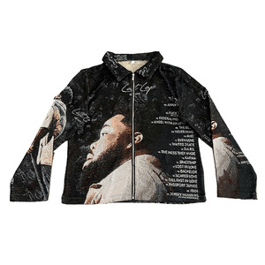 Veste Blouson Vintage Tendance Urbaine, Style Hip-Hop Décontracté, avec Fermeture Éclair, Coupe Ample Printemps, Motif Personnage, pour Concert - Product Image 2