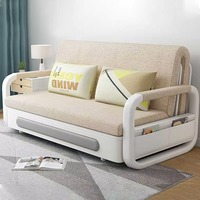 Sofá Cama Seccional Moderno de Tela para Sala de Estar con Base de Metal, Almacenamiento y Acolchado de Espuma, Función Reclinable, Apto para Hoteles