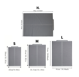 Tapis <span class=keywords><strong>de</strong></span> séchage en silicone extra large et incurvé pour évier, tapis <span class=keywords><strong>de</strong></span> drainage <span class=keywords><strong>de</strong></span> cuisine flexible et antidérapant, tapis à vaisselle en silicone résistant à la chaleur - Product Image 2