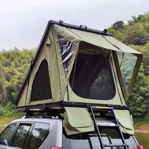 OEM hard shell 3-4 person triangle camping rooftop tent aluminum for camping overland tene for jeep