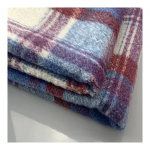 Nouveau style fantaisie laine tactile tissé à carreaux tweed manteau tissu - Product Image 1