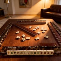2026 Fichas de Mahjong Americanas de Lujo Rojas, 160 Piezas, Acrílicas de 2 Capas Grabadas, para Regalo Festivo