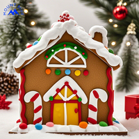 Decoración Navideña de Alta Calidad, Casa de Jengibre Personalizable, Galleta Dura y Salada, Deliciosa Casa de Jengibre de Colores