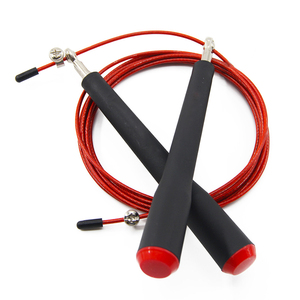 Logo personnalisé 3m professionnel MMA Gym formation haute vitesse noir poignée en plastique <span class=keywords><strong>corde</strong></span> à <span class=keywords><strong>sauter</strong></span> à <span class=keywords><strong>sauter</strong></span> avec fil de câble <span class=keywords><strong>rouge</strong></span> - Product Image 5