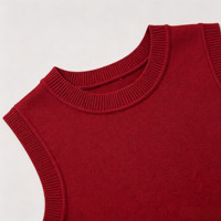 Robe pull jacquard personnalisée avec logo, pour femmes, ornée de perles et de strass, sans manches, col rond, style décontracté, courte, mini-robe d'été