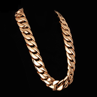 Collier chaîne cubaine épaisse en acier inoxydable de qualité supérieure pour hommes, 24 mm et 32 mm, vente en gros