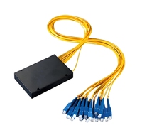 Divisor PLC 1x4 8 16 en Caja ABS con Conectores SC LC FC, Divisor de Fibra Óptica Tipo Caja