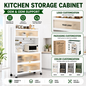 Armoire de rangement de cuisine avec étagère pour micro-ondes et portes en polycarbonate OEM ODM - Product Image 4