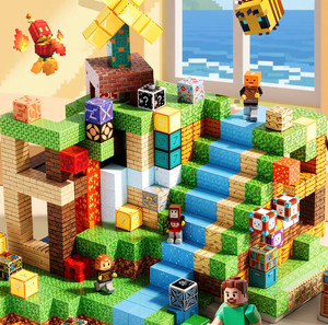 Jouet de construction éducatif magnétique 3D en cubes de plastique de 2 cm, blocs de puzzle de mon monde - Product Image 2