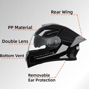 หมวกกันน็อคมอเตอร์ไซค์แบบเต็มหน้าเลนส์คู่แบบ HD ใหม่ - Product Image 4