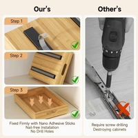Organisateur d'épices multifonction coulissant et pliable, distributeur de sel et poivre en bambou, support de rangement pour cuisine