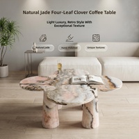 Table basse de luxe en marbre italien, design irrégulier en forme de pétale, pour salon, usage domestique