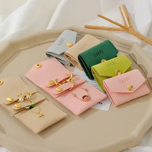Customizzato bellissimo sacchetto di busta di colori Mini microfibra gioielli orecchini portaoggetti collana piccolo gioiello Organizer borsa