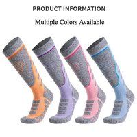 Chaussettes de ski longues et chaudes, tissu respirant, manchette hautement élastique, antidérapantes pour le ski et le snowboard