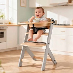 Chaise haute multifonctionnelle en bois réglable pour bébé, siège de repas pour enfants, mobilier de salle à manger pour tout-petits, vente en gros - Product Image 3