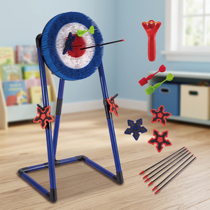 Jeu de fléchettes 3-en-1 intérieur/extérieur avec cible, étoiles et haches pour tir à l'arc - Product Image 3