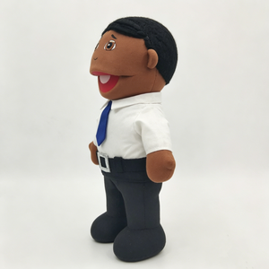 Marioneta personalizada con camisa blanca y corbata, marioneta con corbata azul, marioneta con traje negro, marioneta de hombre profesional, marioneta de personaje corporativo - Product Image 5