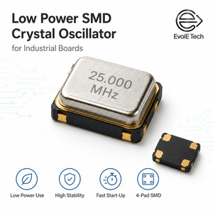 Oscillateur à cristal SMD 25 MHz 1,8 V 25 ppm à très faible consommation, blindé métallique 4 pads, pour montage en surface, pour cartes de contrôle MCU industrielles, rapide - Product Image 1