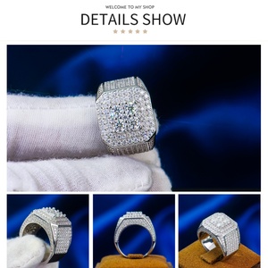 แหวนเงินแท้ 925 ทรงสี่เหลี่ยม ประดับเพชรโมอิสซาไนต์ DEF VVS1 ฝังแบบ Prong Setting รับรองโดยผู้เชี่ยวชาญ แหวนคลาสสิก ดีไซน์สวยงาม สำหรับทั้งชายและหญิง - Product Image 5