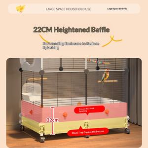 <strong>Bird</strong> Cage Parrot Large New Splash-Proof Anti-Escape Design Pulley Household Cockatiel Tiger Skin <strong>Little</strong> Sun Peony Special Cage - Product Image 2
