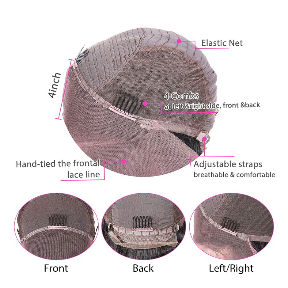 Perruque frontale de la dentelle 13*4