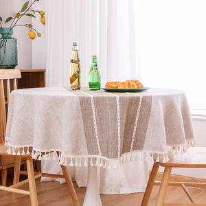 Phong Cách Hiện Đại Trắng Vòng Khăn Trải Bàn Thoải Mái Cotton + Polyester Thanh Lịch Hoa Dệt Mô Hình Thực Tế Bảng Bìa - Product Image 3