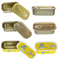 Boîte en fer blanc vide de forme rectangulaire 1/4 club pour fruits de mer, crevettes, sardines, poisson, crabe, maquereau