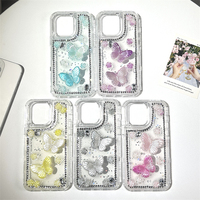Accessoire papillon de luxe Design de mode brillant 3 en 1 couverture de téléphone incassable pour REDMI 15 5G