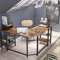 YQ FOREVER Rangement Étagère En Forme De L Long Bureau De Jeu Bureau À Domicile PC Coin Grand Coin Studio Bureau D'ordinateur