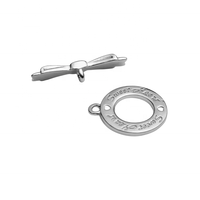 Connecteur unique gravé en gros personnalisé fermoir rond pendentif collier de perles bracelet fermoirs en argent sterling 925 pour bijoux