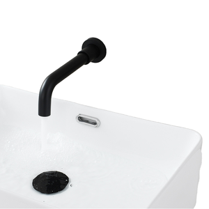 Robinet de lavabo mural encastré moderne en laiton à poignée unique et à trou unique, avec cartouche céramique, pour eau chaude/froide de salle de bain - Product Image 1