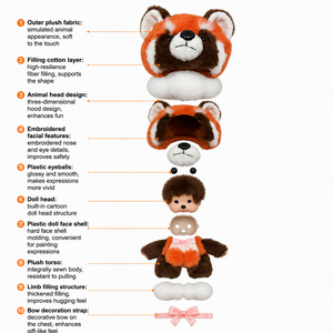Mengqiqi Monchhichi 20CM Peluche Trasformabile Animale, Bambola Imbottita in Cotone PP, Regalo Aziendale <span class=keywords><strong>per</strong></span> Compleanno Ragazze - Product Image 4
