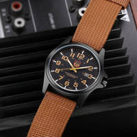 Reloj de Cuarzo de Aleación de 38mm para Hombre, Estilo Deportivo con Calendario, Correa de Nylon Tejido y Dial de Cuero de 22mm, ¡Gran Venta!