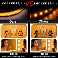 Lampu Strip LED 24V 3000K yang Dapat Dipotong dan Dapat Diatur dengan Remote Control, LED COB Fleksibel Tinggi untuk Ruang Tamu