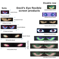 27 ''x 5'' USB 5V Señal de pantalla LED programable, tablero de mensajes de desplazamiento flexible Ojos del diablo para publicidad de tienda de camiones