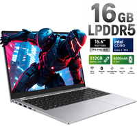 Ordinateur portable de jeu et de bureau haute performance 15,6 pouces Intel Core 3, 16 Go LPDDR5, 512 Go SSD, WiFi 6, rétroéclairé, Windows 11