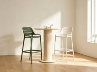 Chaise de bar moderne de luxe en plastique PP, écologique, légère et durable pour restaurants, bars, bars à domicile, bureaux, salons de thé, salles à manger