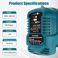 Chargeur de batterie au lithium 18 volts de remplacement pour batterie au lithium-ion Makita 18V BL1850 BL1860 BL1430 BL1830 Mini chargeur compact