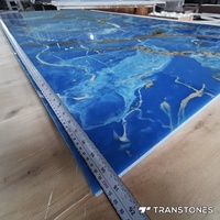 Panneau mural en albâtre bleu translucide décoré de couleur personnalisable, feuille d'albâtre, dalle de pierre artificielle ATH & UPR 3 ans