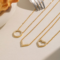 Collier pendentif cœur en or 18 carats PVD avec zircon cubique pour femme, en acier inoxydable, style doux, bijoux quotidiens, cadeau minimaliste